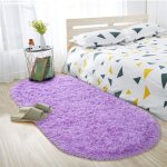 Tapis moelleux ovale tapis shaggy en peluche chambre denfant gris label