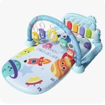 Tapis musical dveil pour bb - luxs - avec arches de jeu - effets sonores - fuse spatiale - bleu multicolore ...