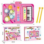 Tapis musical tapis de piano pour b�b� jouet musical 2 en 1 pour piano et batterie de jazz avec 2 b�tons ...