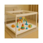 Tapis de parc pour bb enfant tapis dveil et de jeux pour bb - blanc - 95x65x3 cm