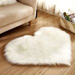 Tapis en peau de mouton douxforme de petit cur40x50 cmtapis dcoratif pour chambre et canap blanc pzcc ...