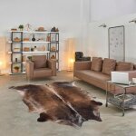 Tapis peau de vache 160x180 kilm fait � la main marron