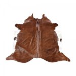 Tapis peau de vache 160x180 kilm fait � la main marron et beige