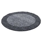 Tapis � poils longs motif bord� shaggy tapis salon salle � manger ou chambre tapis gris tapis 120 cm ...