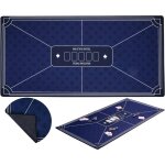 Tapis de poker bleu - surface de jeu antidrapante 180 cm x 90 cm - epaisseur: 3mm - imprime - polyester ...