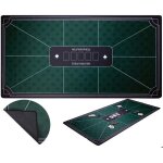 Tapis de poker vert - surface de jeu antidrapante 180 cm x 90 cm - epaisseur: 3mm - imprime - polyester ...