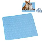 Tapis rafra�chissant chat bleu l 70x55cm auto - refroidissant pour animaux jusqu?� 15kg ? coussin �t� ...