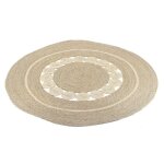 Tapis rond diamètre de 120cm en fibre naturelle jonc de mer couleur écru ficelle décoration bohème Tapis rond diamètre de 120cm en fibre naturelle jonc de mer couleur écru ficelle décoration bohème