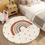 Tapis rond tapis de jeu rond pour enfants tapis de chambre denfanttapis pour salon motif arc - en - ciel ...