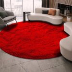 Tapis rond shaggy strado 140 x 140 bloodyred (rouge clair)