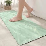 Tapis de salle de bain - color&geometry - marbre vert - antidrapant - 43x110 cm - chic