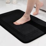 Tapis de salle de bain - ulisem - antid�rapant - super absorbant - lavable en machine - noir 40x60 cm ...