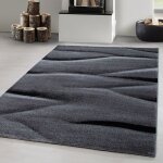 Carpetsale24 tapis de salon conception de vagues abstraites noir tapis 140x200 cm � poils courts tapis ...