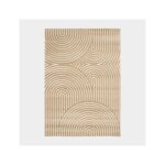 Tapis de salon en relief - circle - courbe beige et cr�me - 200 x 290 cm