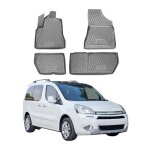 Tapis de sol pour citroen berlingo 2008 - 2018 en caoutchouc tpe 3d gris 4pcs