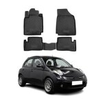 Tapis de sol pour nissan micra iii 2005 - 2010 en caoutchouc tpe 3d noir 4pcs