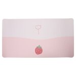 Tapis de souris en cuir pour bureau clavier et sous - mains table dordinateur étudiant rose Tapis de souris en cuir pour bureau clavier et sous - mains table dordinateur étudiant rose
