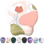 Tapis souris ergonomique avec repose poignet gel frais base pu antid�rapant rose gaming bureau confort ...