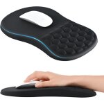 Tapis de souris ergonomique - ulisem - mousse  mmoire - base antidrapante - design massage - noir