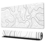 Tapis de souris de jeu - einnenffer - 80 x 30 cm - bords surpiqus - dos antidrapant - carte topographique ...