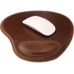 Tapis de souris - ss - ovale en cuir pu - ergonomique - antid�rapant - repose poignet