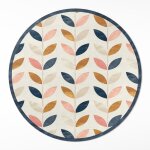 Tapis vinyle design moderne �l�gance et style pour salon et chambre - petites feuilles style boh�me aquarelle ...