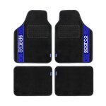 Tapis de voiture - sparco - jeu de 4 - tissu noir - antidérapant - talonnette renforcée Tapis de voiture - sparco - jeu de 4 - tissu noir - antidérapant - talonnette renforcée