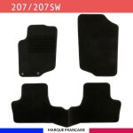 Tapis de sol voiture - sur mesure pour peugeot 207 / 207 sw / 207 + (04 / 2006 - 06 / 2014) antid�rapant ...