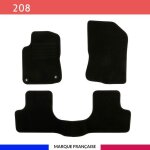 Tapis de sol voiture - sur mesure pour peugeot 208 (03 / 2012 - 09 / 2019) antid�rapant - 3 pi�ces : ...