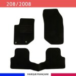 Tapis de sol voiture - sur mesure pour peugeot 208 / 2008 (d�s 10 / 2019) antid�rapant - 3 pi�ces : protection ...