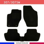 Tapis de sol voiture - sur mesure pour peugeot 307 / 307 sw (04 / 2001 - 04 / 2008) antid�rapant - 3 ...