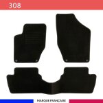 Tapis de sol voiture - sur mesure pour peugeot 308 / 308 sw (09 / 2007 - 08 / 2013) antid�rapant - 3 ...