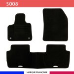 Tapis de sol voiture - sur mesure pour peugeot 5008 (04 / 2017 - 12 / 2024) antid�rapant - 3 pi�ces : ...