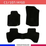 Tapis de voiture - sur mesure pour c1 / 107 / aygo (2005 - 2014) - 3 pices - tapis de sol antidrapant ...