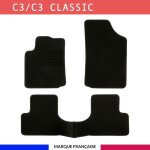 Tapis de sol voiture - sur mesure pour citroen c3 (02 / 2002 - 12 / 2010) antid�rapant - 3 pi�ces : protection ...