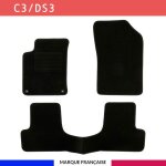 Tapis de sol voiture - sur mesure pour citroen / ds c3 / ds3 (11 / 2009 - 07 / 2019) antid�rapant - 3 ...