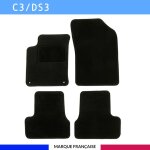 Tapis de voiture - citroen - c3 / ds3 - sur mesure - antidrapant - lot de 4 pices
