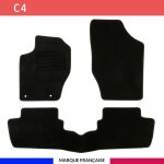 Tapis de sol voiture - sur mesure pour citroen c4 (11 / 2004 - 07 / 2011) antid�rapant - 3 pi�ces : protection ...