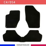 Tapis de sol voiture - sur mesure pour citroen c4 / ds4 (10 / 2010 - 10 / 2020) antid�rapant - 3 pi�ces ...