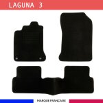 Tapis de sol voiture - sur mesure pour renault laguna 3 (10 / 2007 - 12 / 2015) antid�rapant - 3 pi�ces ...