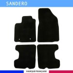 Tapis de voiture - sur mesure pour sandero (2007 - 2012) - 4 pices - tapis de sol antidrapant pour ...