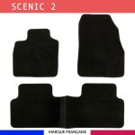 Tapis de sol voiture - sur mesure pour renault scenic 2 (06 / 2003 - 03 / 2009) antid�rapant - 3 pi�ces ...