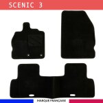 Tapis de sol voiture - sur mesure pour renault scenic 3 et grand scenic 3 (04 / 2009 - 09 / 2016) antid�rapant ...