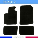 Tapis de sol voiture - sur mesure pour renault twingo 2 (07 / 2007 - 08 / 2014) - moquette antid�rapante ...