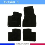 Tapis de sol voiture - sur mesure pour renault twingo 3 et electrique (09 / 2014 - 02 / 2019) - antid�rapant ...