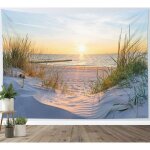 Tapisserie murale nature tenture murale coucher de soleil sur la mer couverture murales paysage d�t� ...