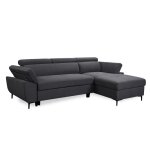 Tara - canap dangle convertible avec coffre en tissu gris - angle droit