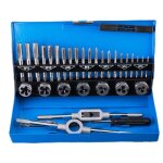 Tarauds et fili�res - kit de filetage - m3 - m12 - 32 pcs - pour la cr�ation et la r�paration de filetage ...