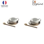 Tasse � caf� en c�ramique - decopine - lot de 2 - style wabi - sabi - 150ml - fait main