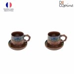 Tasse � caf� - decopine - wabi - sabi - 330ml - lot de 2 - bleu d�grad�